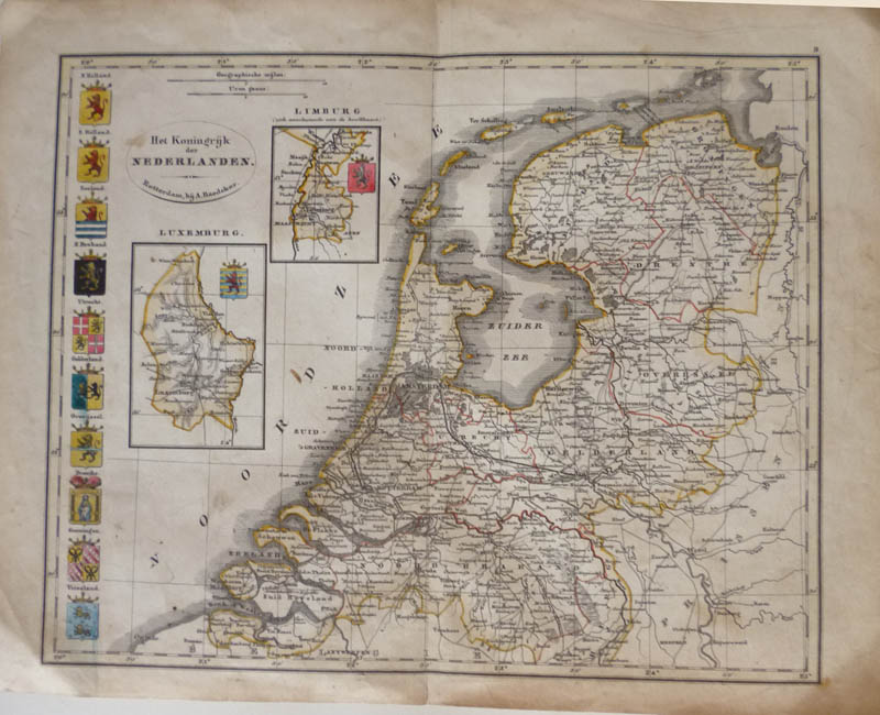 afbeelding van kaart het Koningrijk der Nederlanden van A. Baedeker, Rotterdam