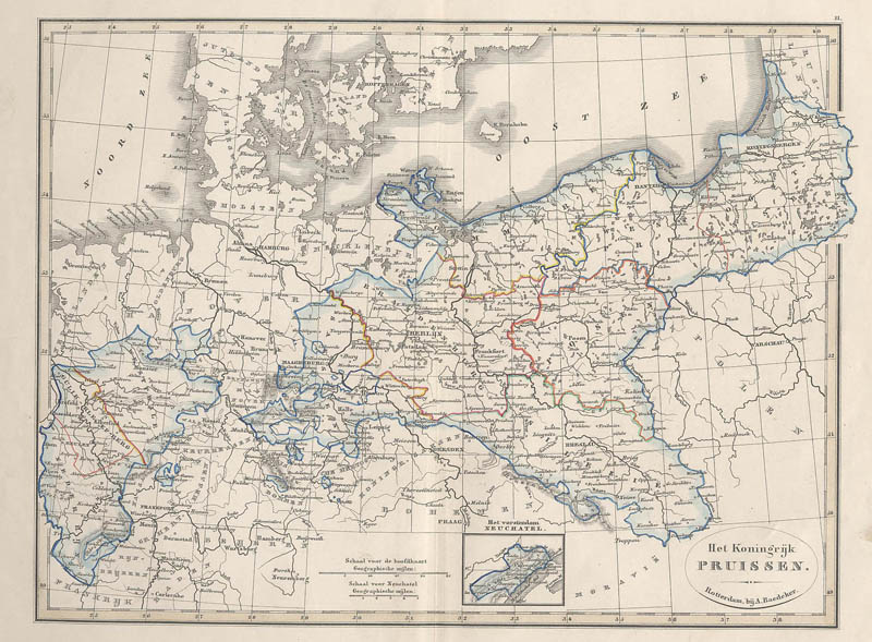 afbeelding van kaart Het Koningrijk Pruissen van A. Baedeker, Rotterdam