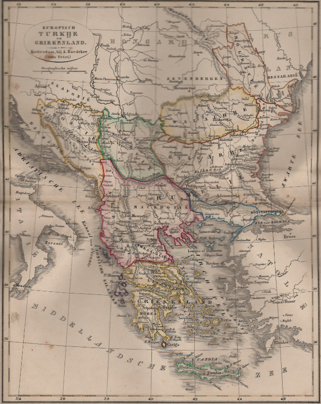 afbeelding van kaart Europisch Turkije en Griekenland van A. Baedeker