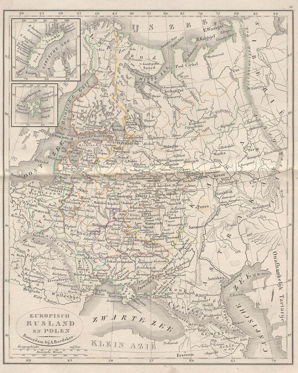 afbeelding van kaart Europisch  Rusland en Polen van A. Baedeker