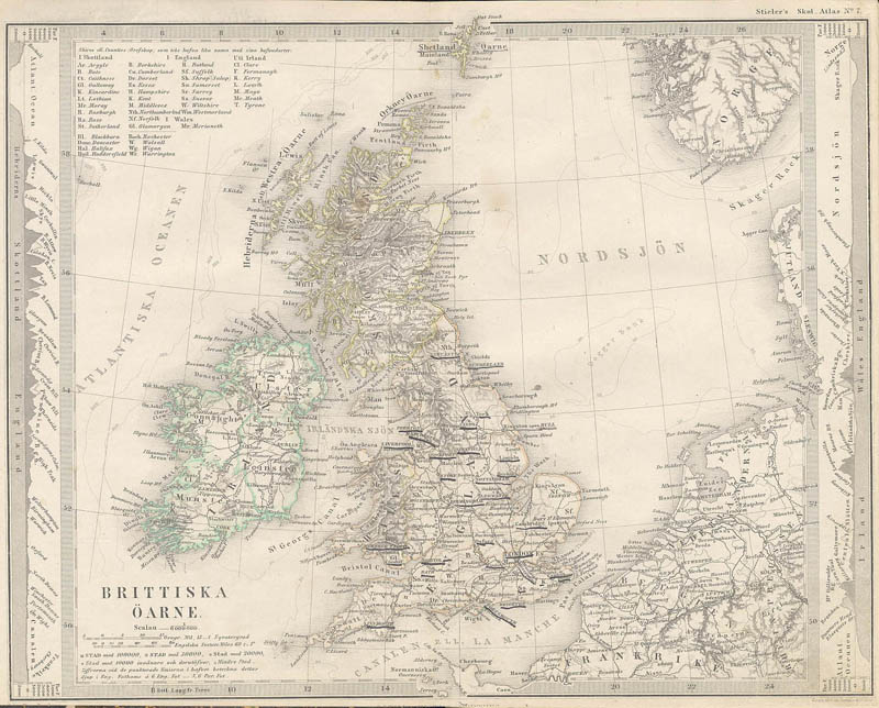 afbeelding van kaart Kaart  Brittiska Oarne. van Stieler