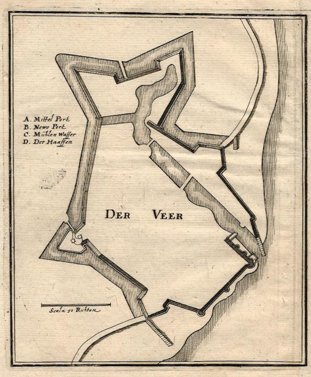 afbeelding van plattegrond Der Veer van Merian (Veere)