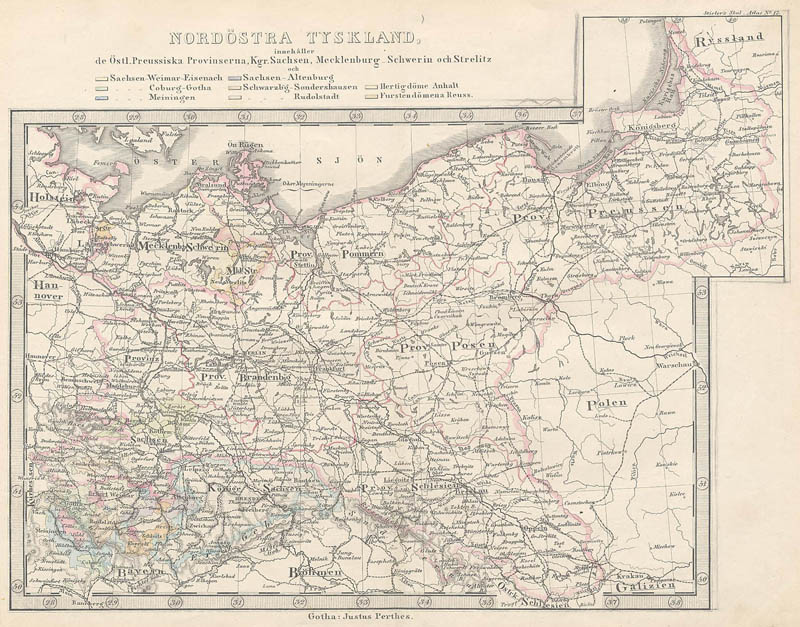 afbeelding van kaart Kaart  Nordöstra Tyskland van Stieler