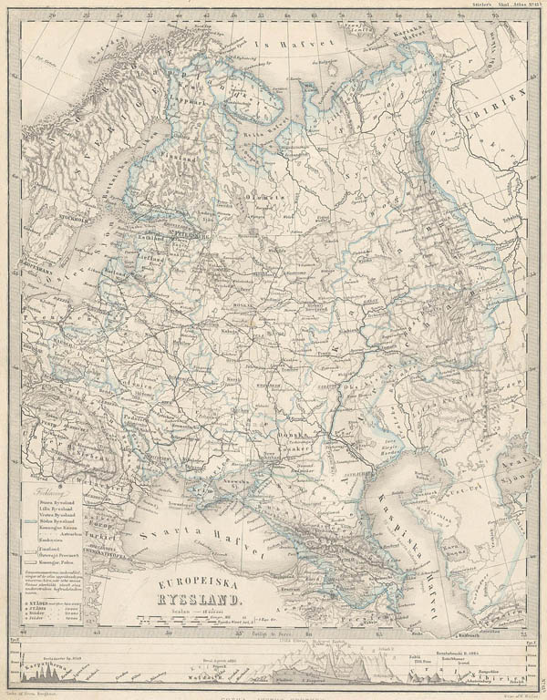 afbeelding van kaart Europeiska Ryssland. van Stieler