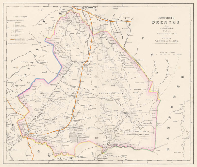 afbeelding van kaart Kaart van de Provincie Drenthe . van Puls