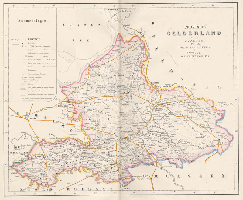afbeelding van kaart Kaart van de Provincie Gelderland . van Puls