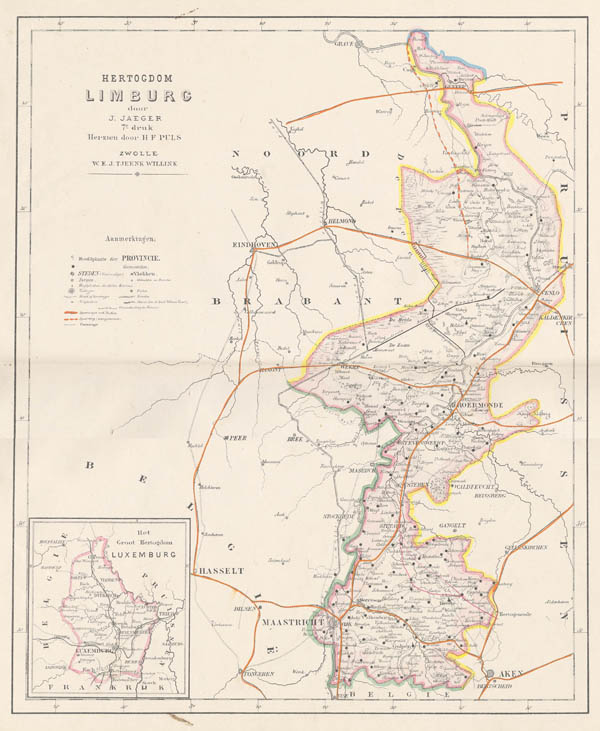 afbeelding van kaart Kaart van het hertogdom Limburg van Puls