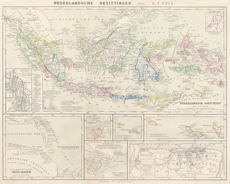 afbeelding van kaart Kaart van Nederlandsche Bezittingen. van Puls (Netherlands Antilles)
