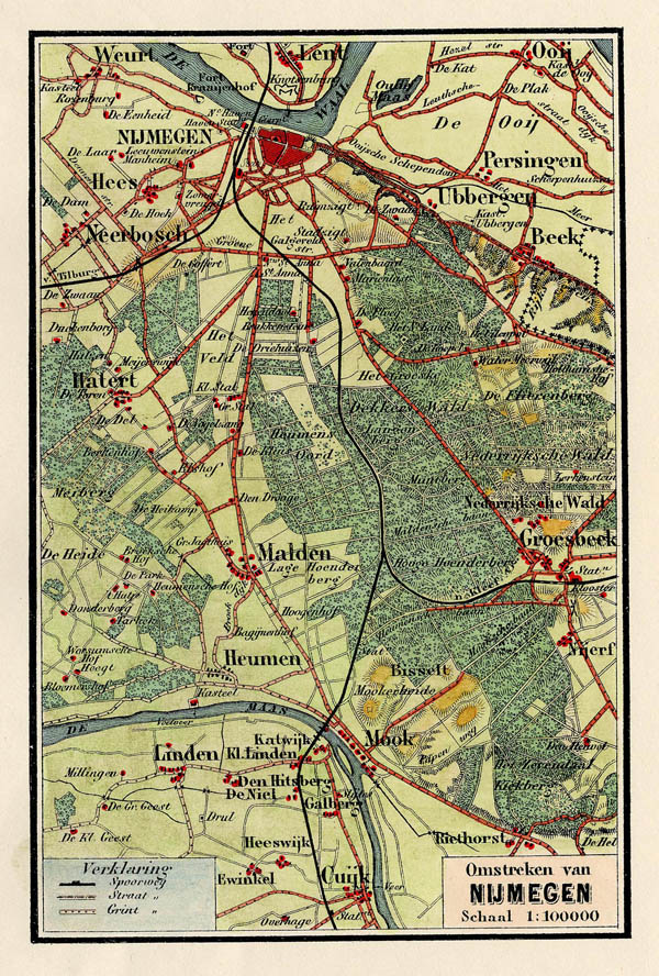 afbeelding van kaart Kaart van de Omstreken van Nijmegen van Craandijk