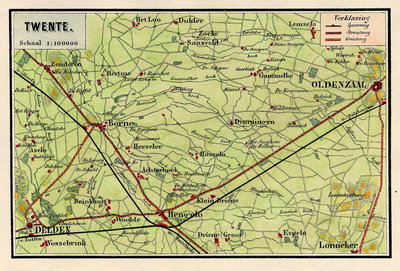afbeelding van kaart Kaart van Twente van Craandijk