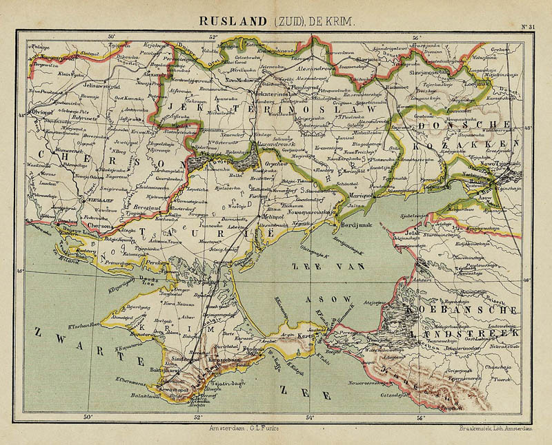 afbeelding van kaart Rusland (Zuid), De Krim van Kuyper (Kuijper) afbeelding van kaart Rusland (Zuid), De Krim van Kuyper (Kuijper)