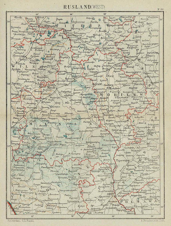 afbeelding van kaart Rusland (West) van Kuyper (Kuijper)