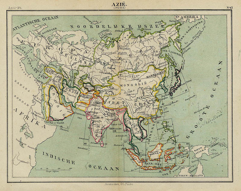 afbeelding van kaart Azië (Index) van Kuyper (Kuijper)