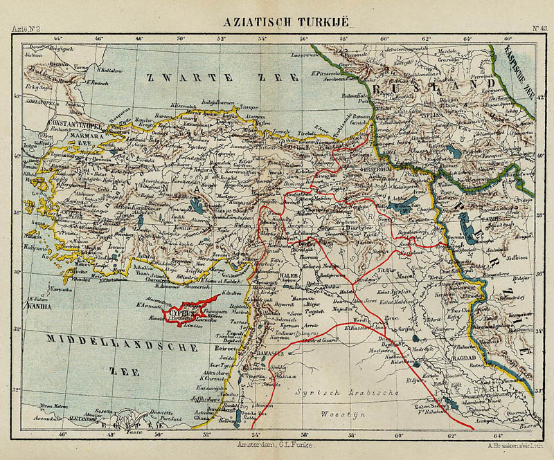 afbeelding van kaart Aziatisch Turkije van Kuyper (Kuijper)