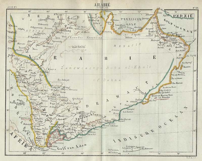 afbeelding van kaart Arabië Zuidelijk van Kuyper (Kuijper)