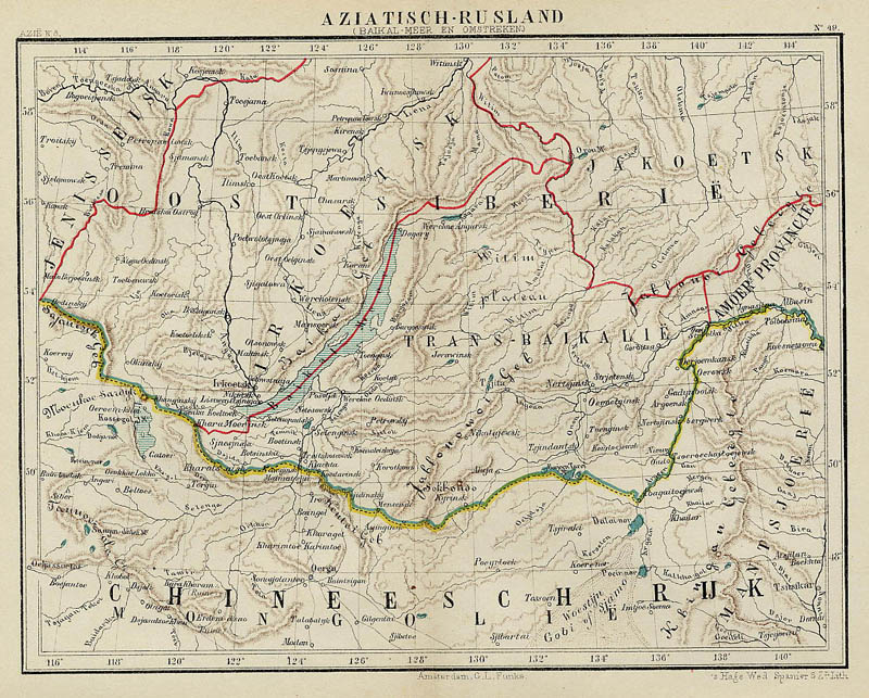 afbeelding van kaart Aziatisch Rusland. Baikal meer en omstreken van Kuyper (Kuijper)