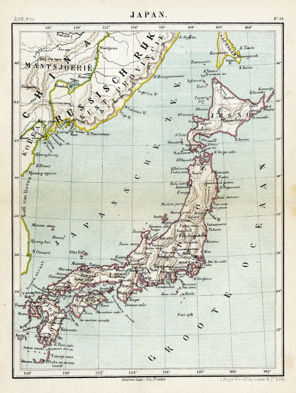 afbeelding van kaart Japan van Kuyper (Kuijper)