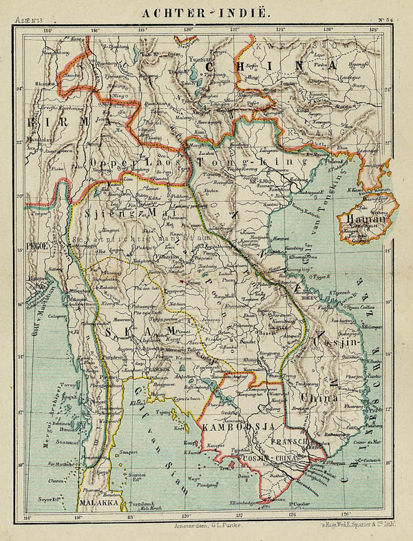 afbeelding van kaart Achter-Indië van Kuyper (Kuijper)