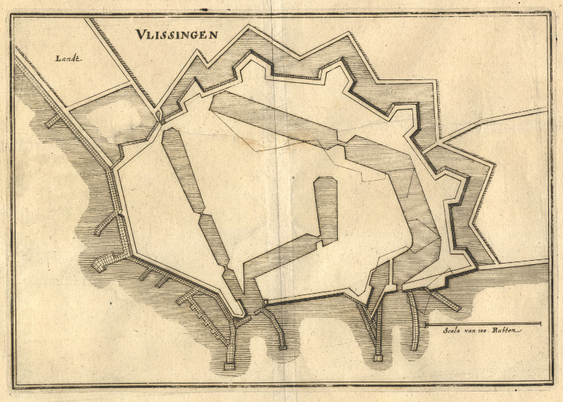 afbeelding van plattegrond Vlissingen van Merian (Vlissingen)