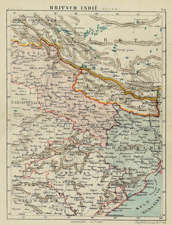 afbeelding van kaart Britsch Indië ((Noord) van Kuyper (Kuijper)