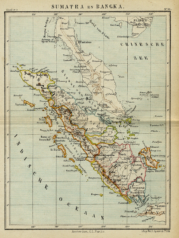 afbeelding van kaart Sumatra en Bangka van Kuyper (Kuijper)