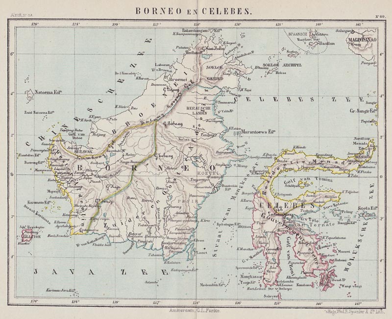 afbeelding van kaart Borneo en Celebes van Kuyper (Kuijper)
