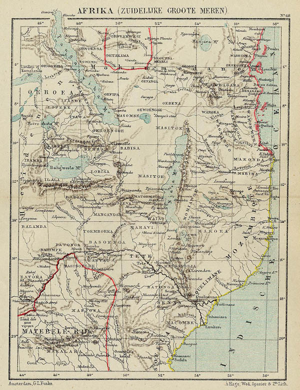 afbeelding van kaart Afrika (Zuidelijke Groote Meren) van Kuyper (Kuijper)