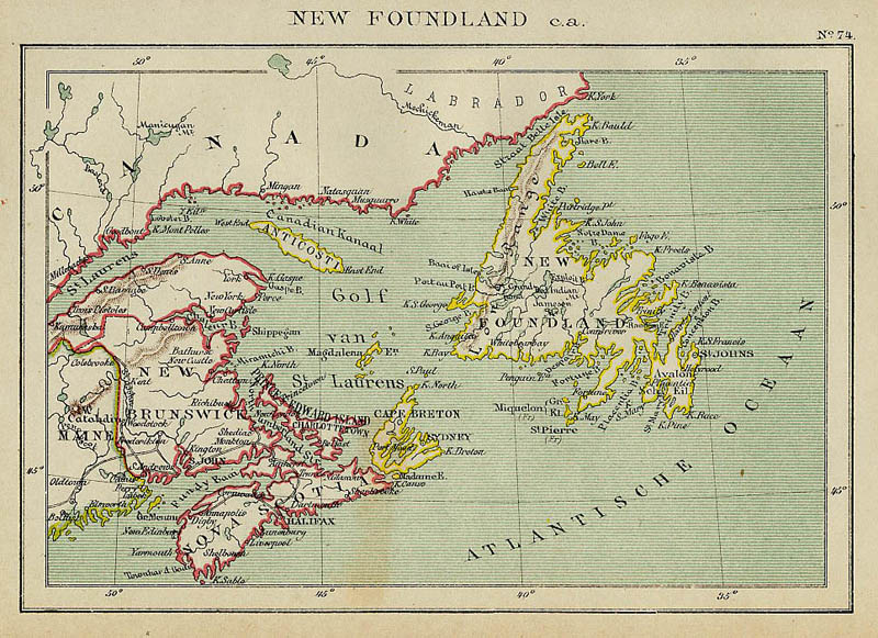 afbeelding van kaart New Foundland c.a. van Kuyper (Kuijper)