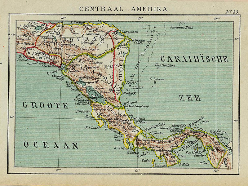 afbeelding van kaart Centraal Amerika van Kuyper (Kuijper)