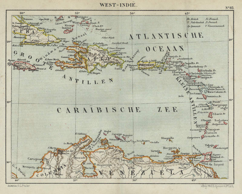 afbeelding van kaart West-Indië van Kuyper (Kuijper)