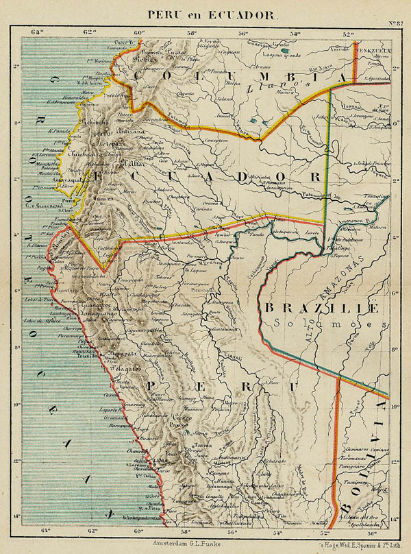 afbeelding van kaart Peru en Ecuador van Kuyper (Kuijper)