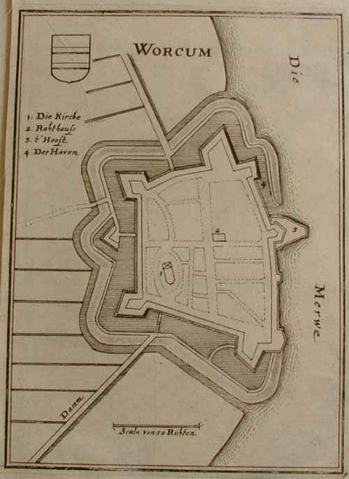 afbeelding van plattegrond Worcum van Merian (Woudrichem)