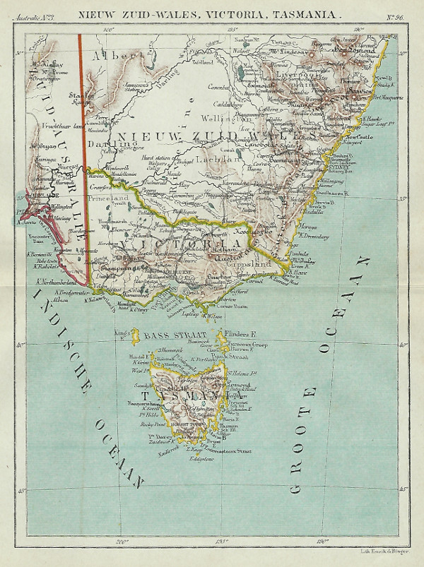 afbeelding van kaart Nieuw Zuid-Wales, Victoria, Tasmanië van Kuyper (Kuijper) afbeelding van kaart Nieuw Zuid-Wales, Victoria, Tasmanië van Kuyper (Kuijper)