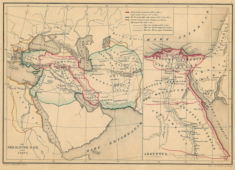 afbeelding van kaart Het Persische Rijk onder Cyrus van De Erven Thierry en Mensing (Saudi Arabia)