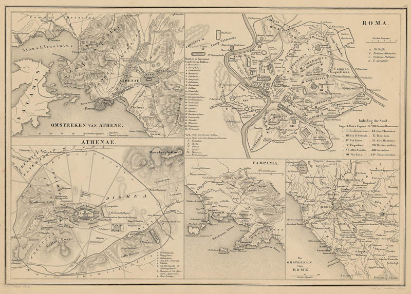 afbeelding van kaart De Omstreken van Rome van De Erven Thierry en Mensing