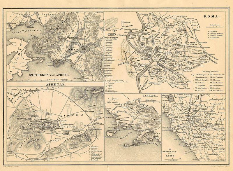 afbeelding van kaart De omstreken van Athene en Athenae, Roma, Campania, De omstreken van Rome van De Erven Thierry en Mensing afbeelding van kaart De omstreken van Athene en Athenae, Roma, Campania, De omstreken van Rome van De Erven Thierry en Mensing