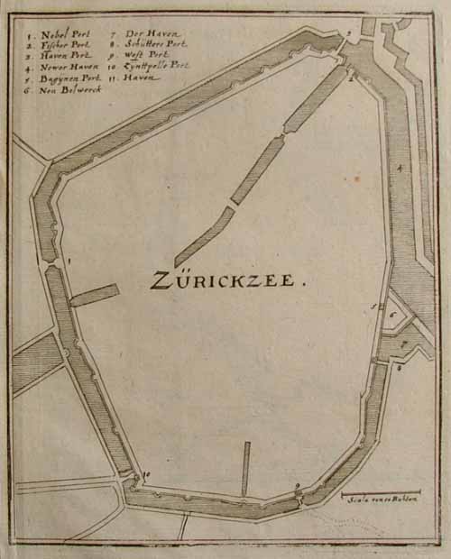 afbeelding van plattegrond Zürickzee van Merian (Zierikzee)