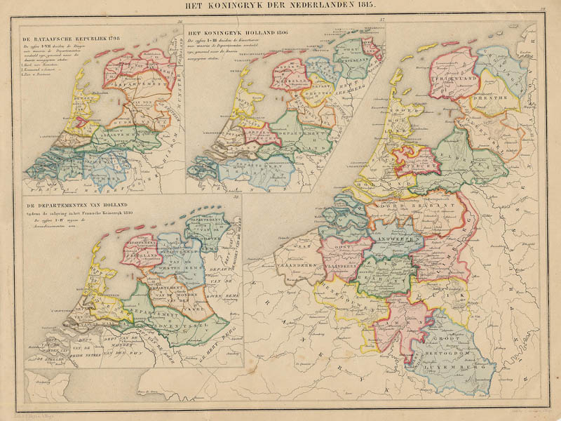 afbeelding van kaart Het Koningryk Der Nederlanden 1815 van De Erven Thierry en Mensing