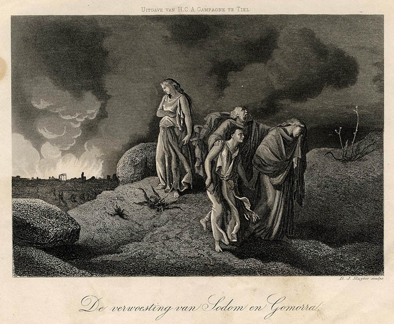 afbeelding van prent De verwoesting van Sodom en Gomorra van HCA Campagne, Tiel