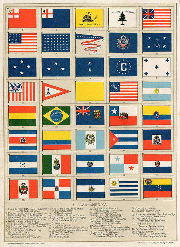 afbeelding van prent Flags of America van Funk&Wagnalls Company