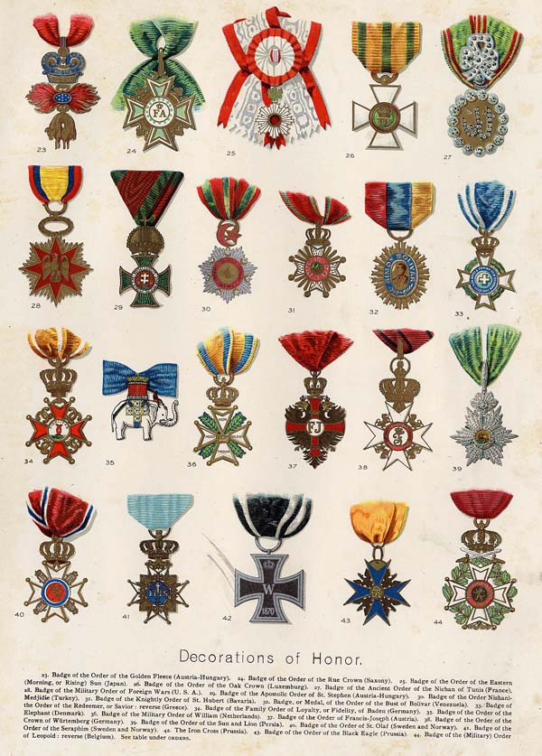 afbeelding van prent Decorations of Honor (2) van Funk&Wagnalls Company