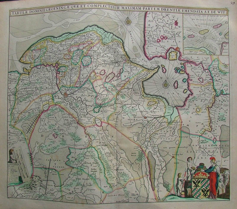 afbeelding van kaart Tabula Dominii Groeningae quae et Complectitur Maximam Partem Drentiae Emendata A.F. De Wit van Wit, Frederik de (Drenthe)
