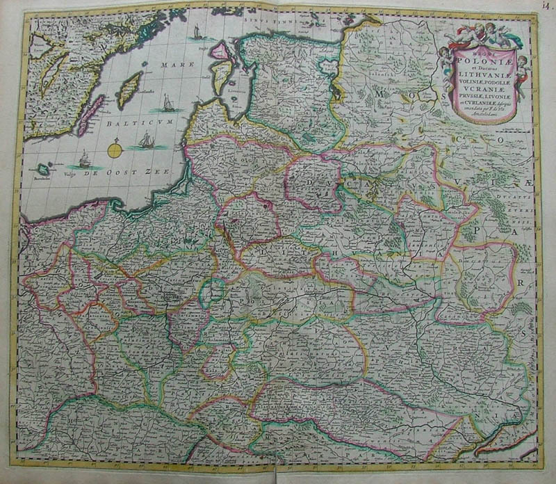 afbeelding van kaart regni poloniae et ducatus lithuaniae voliniae, podoliae ucraniae prussiae, livoniae et curlandiae			 van Wit, Frederik de