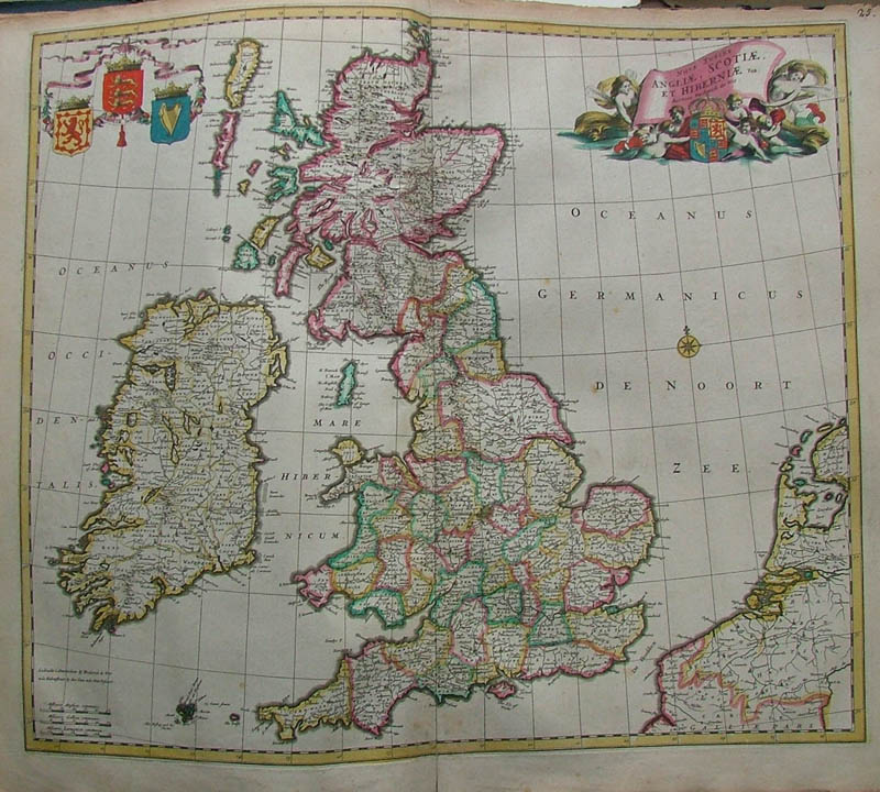 afbeelding van kaart Nova Totius Angliae, Scotiae, Et Hiberniae van Wit, Frederik de