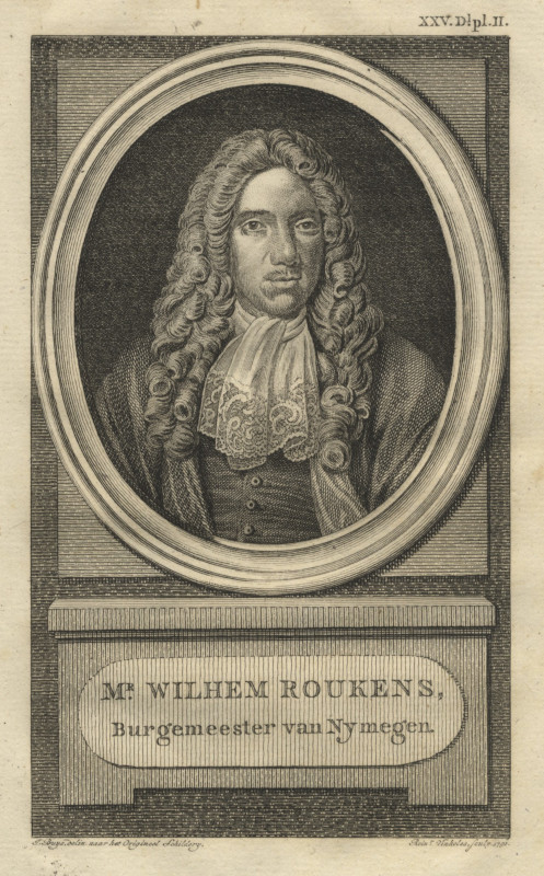 afbeelding van prent MR. WILHEM ROUKENS, Burgemeester van Nymegen van Jacobus Buys ; Reinier Vinkeles (Nijmegen)