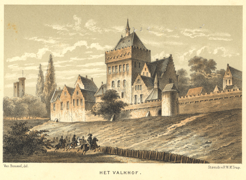 afbeelding van prent Het Valkhof van van Bommel (Nijmegen)