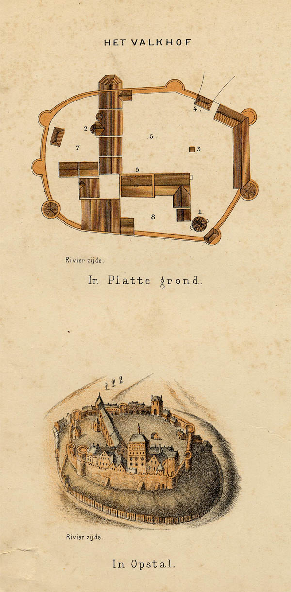 afbeelding van plattegrond Het Valkhof, In platte grond & In opstal van W.J. Hofdijk (Nijmegen)