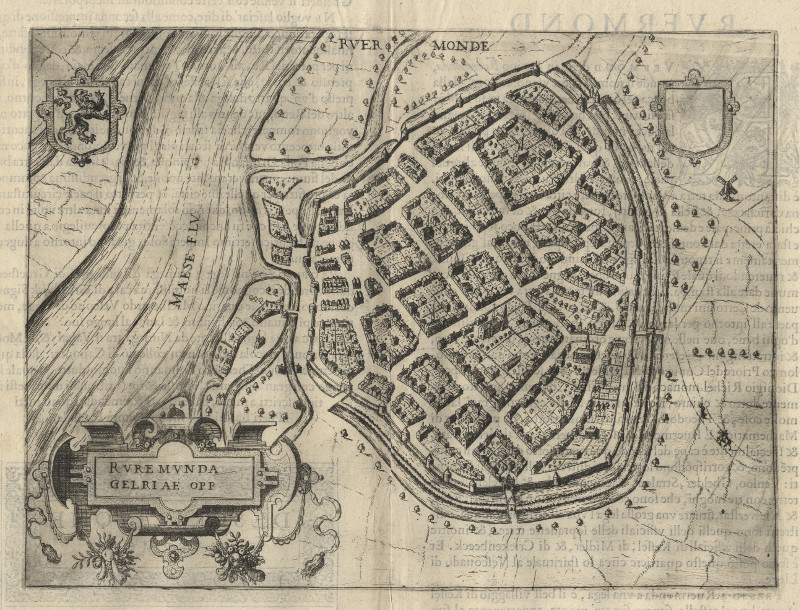 afbeelding van plattegrond Rure Munda Gelriae opp van L. Guicciardini (Roermond)