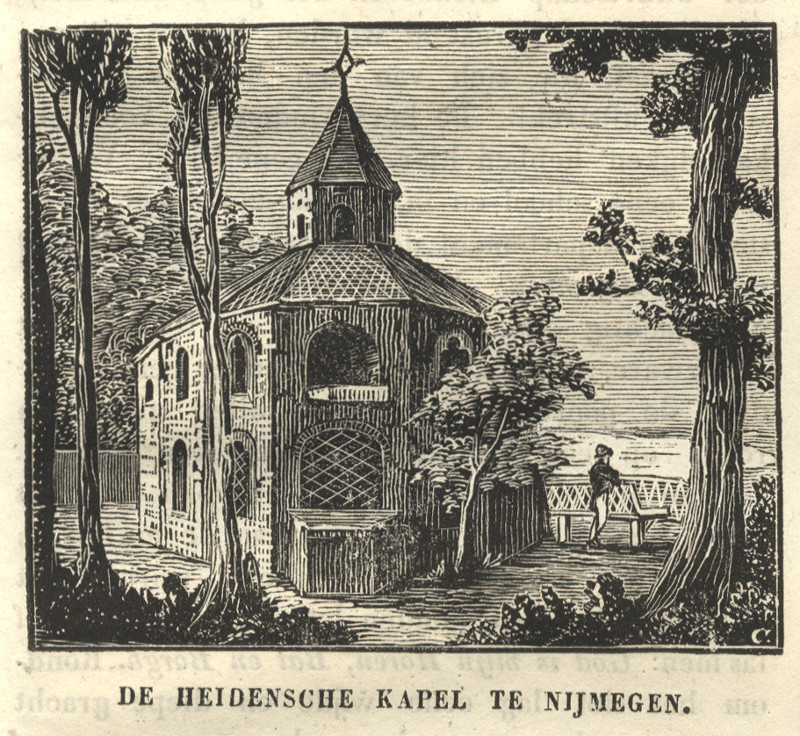 afbeelding van prent De Heidensche kapel te Nijmegen van Nn (Nijmegen)