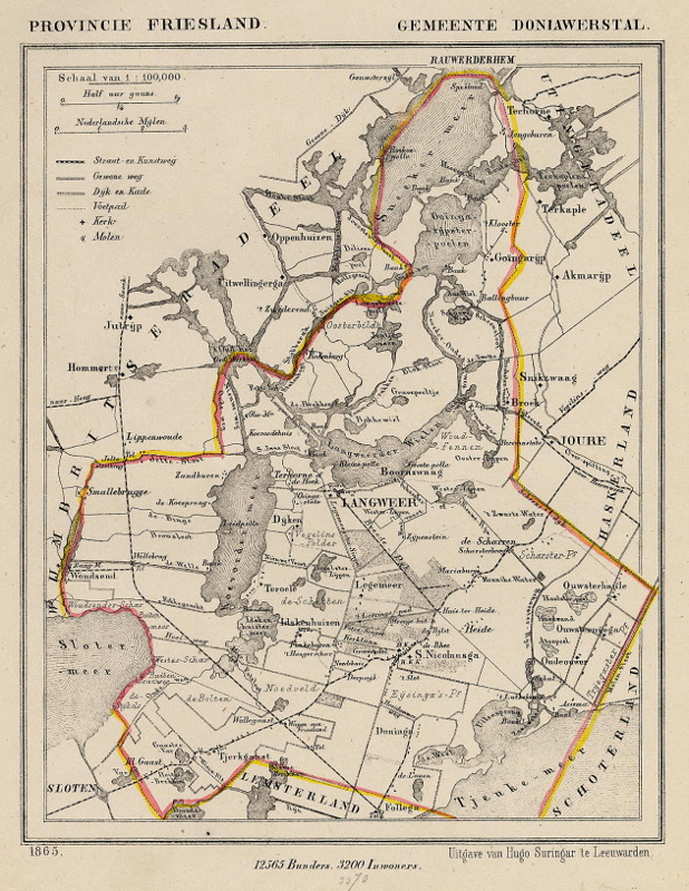 afbeelding van Kuyperkaart Gemeente Doniawerstal van Kuyper (Kuijper)